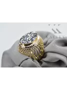 Циркон 14-кв Желтое золото Кольцо Винтаж стиль vrc089y